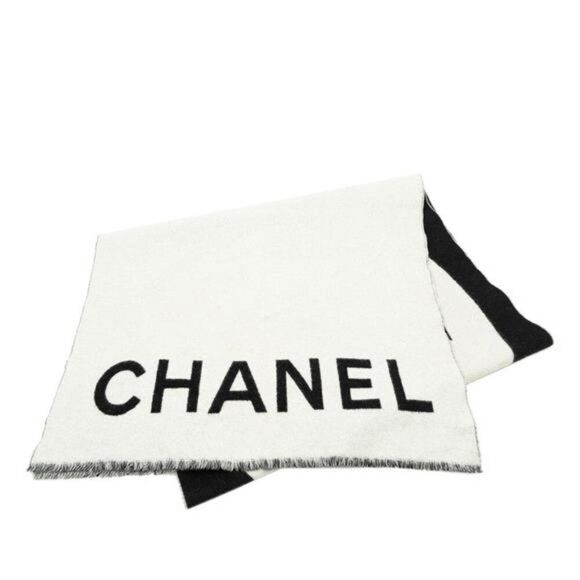 Chanel Monochrome Logo Cashmere Scarf - Picture 1 of 4